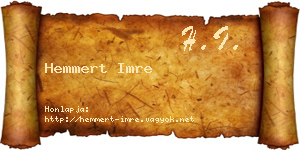 Hemmert Imre névjegykártya
