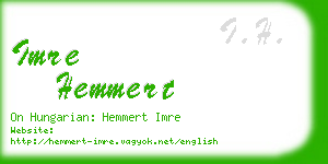 imre hemmert business card